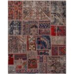 Vintage Persischer handgeknüpfter Patchwork-Teppich Kavir
