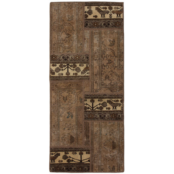 Vintage Persischer handgeknüpfter Patchwork-Teppich Sarab