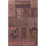 Vintage Persischer handgeknüpfter Patchwork-Teppich Sarvi