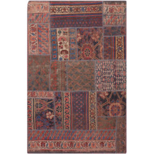 Vintage Persischer handgeknüpfter Patchwork-Teppich Sarvi