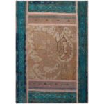 Vintage Persischer handgeknüpfter Patchwork-Teppich Blau