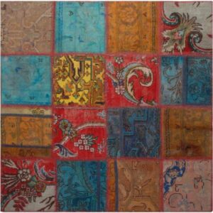 Vintage Persischer handgeknüpfter Patchwork-Teppich Sara