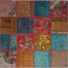Vintage Persischer handgeknüpfter Patchwork-Teppich Sara