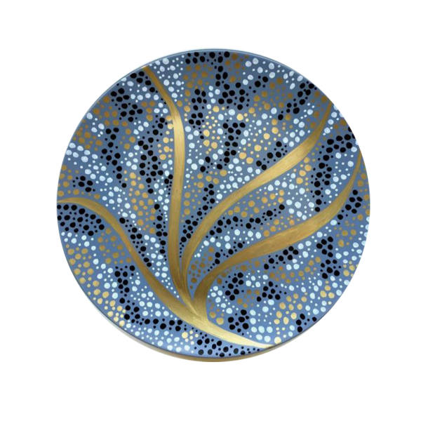 Dekorativer Keramikteller handgemalt Mandala Baum