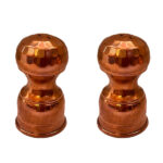 Set aus 2 persischen Kupfer-Salz- und Pfefferstreuern Schach