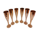 Set mit 6 handgefertigten persischen Kupfer-Weingläsern – Gehämmertes Modell Sonnenblume