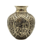 Handgefertigte persische Kupfervase dekorativ mit Leili- & Majnoon-Design