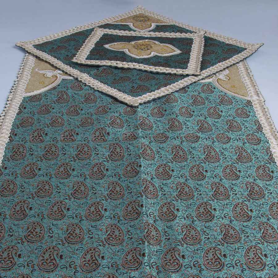 Persische Termeh-Gebetsmatte Luxus Islamische Sajada Grün