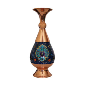 Dekorative Kupfervase, handbemalt mit persischer Minakari-Emaille Pardazii