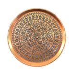 Persisches Kupfer-Serviertablett, traditionell gehämmert, Modell Ahmadi