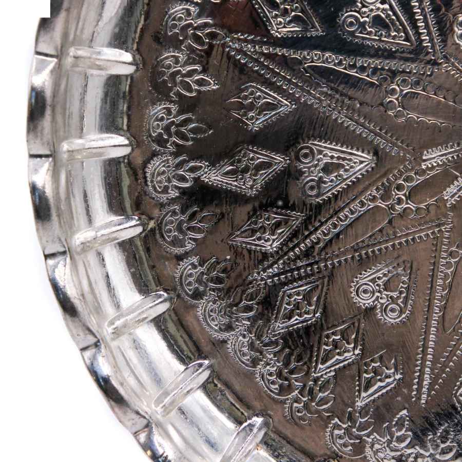 Persisches Kupfer-Serviertablett, traditionell gehämmert, Modell Noqre34