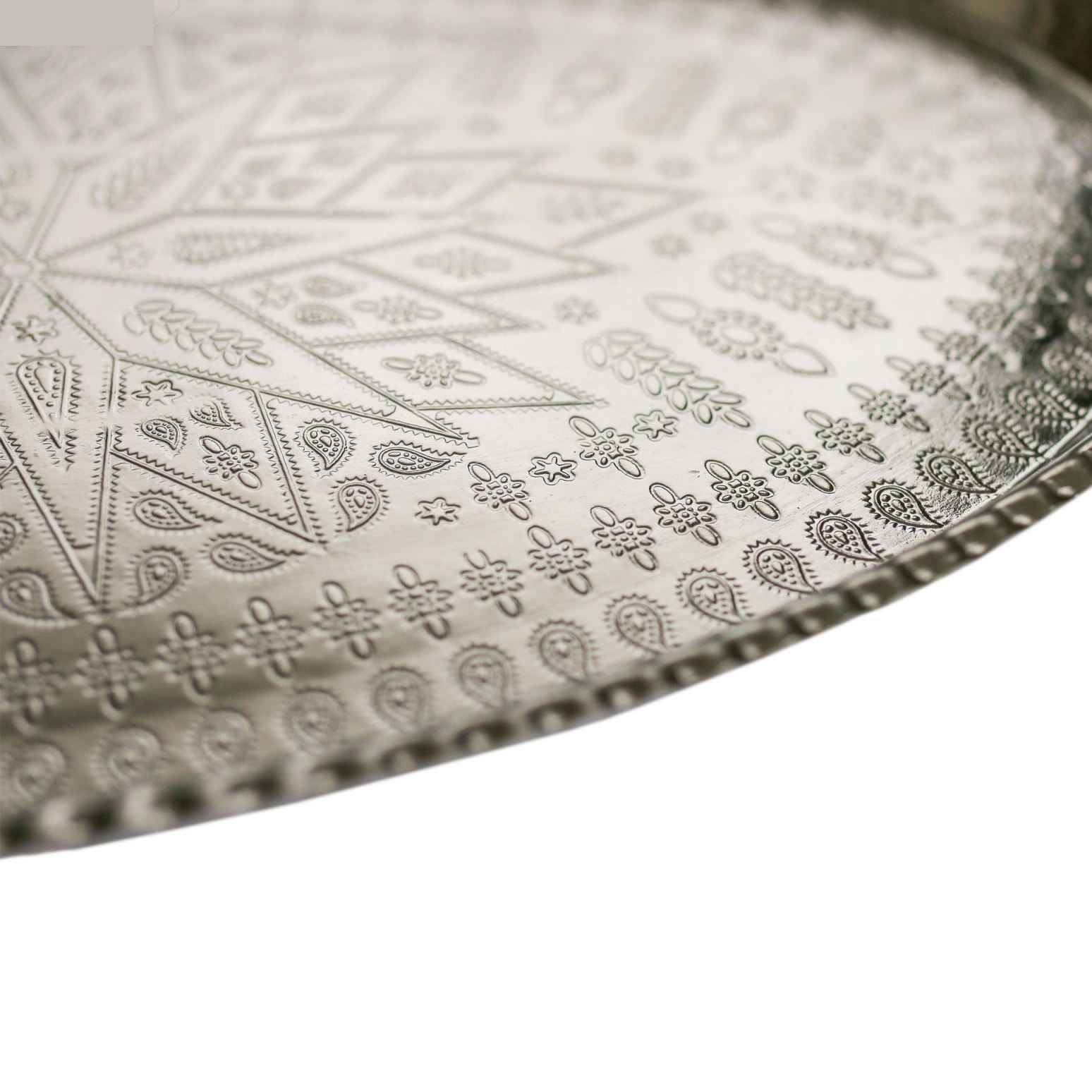 Persisches Kupfer-Serviertablett, traditionell gehämmert, Modell Silveri