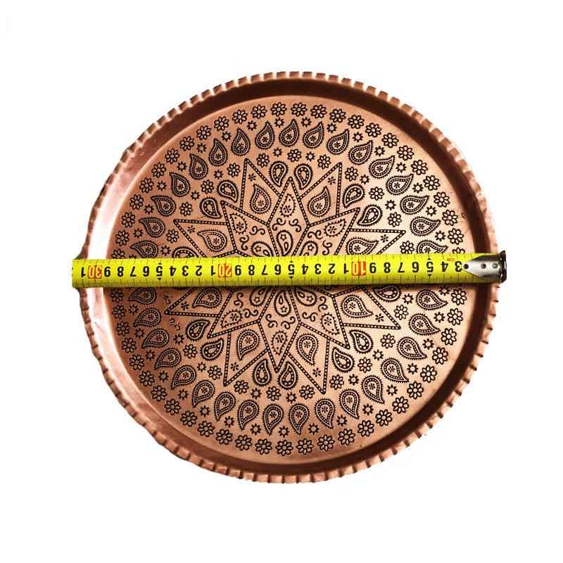 Persisches Kupfer-Serviertablett, traditionell gehämmert, Modell Toranjestan