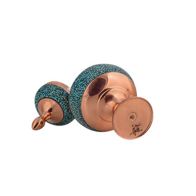 Handgefertigte persische eingelegte Türkis Kupfer-Zuckerschale