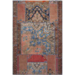 Vintage Persischer handgeknüpfter Patchwork-Teppich Bina