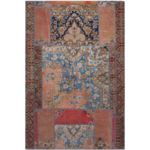 Vintage Persischer handgeknüpfter Patchwork-Teppich Bina
