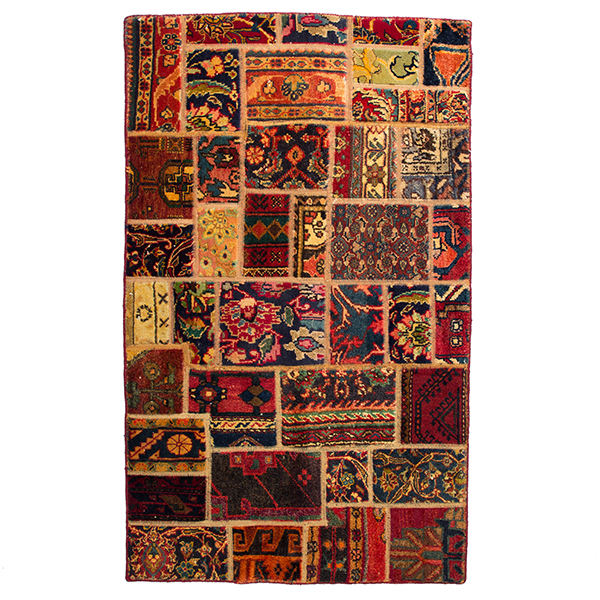 Vintage Persischer handgeknüpfter Patchwork-Teppich Zard