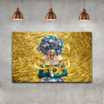 Persische Leinwandkunst – Gedrucktes Goldenes Design