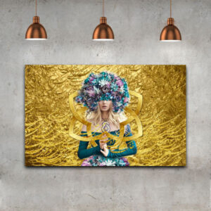 Persische Leinwandkunst – Gedrucktes Goldenes Design