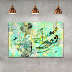Persische Leinwandkunst – Gedrucktes Grünes Design