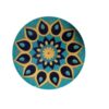 Handgemalter dekorativer Keramikteller Blaues Design