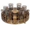 Persisches Metall-Tee- und Kaffeeset - Vintage-Stil mit Tablett
