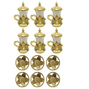 Persisches Metall-Tee- und Kaffeeset – Vintage-Stil & Goldfarbe