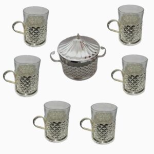Persisches Metall-Tee- und Kaffeeset – Vintage-Stil