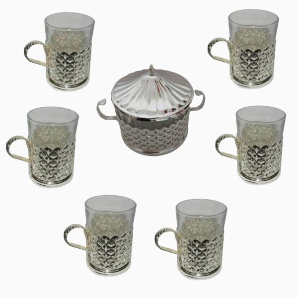 Persisches Metall-Tee- und Kaffeeset - Vintage-Stil