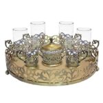 Persisches Metall-Tee- und Kaffeeset – Bronze Farbe