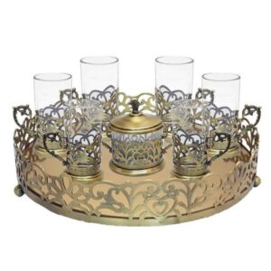 Persisches Metall-Tee- und Kaffeeset – Bronze Farbe
