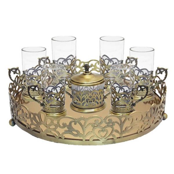 Persisches Metall-Tee- und Kaffeeset - Bronze Farbe