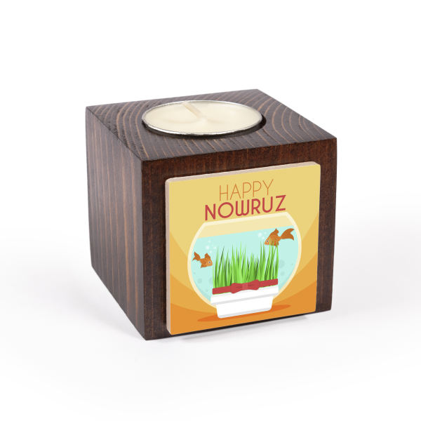 Persischer Holzwürfel-Teelichthalter Nowrouz (2X)