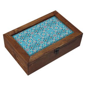 Persische Holz-Teebeutel-Organizer-Box mit Fächern Aren