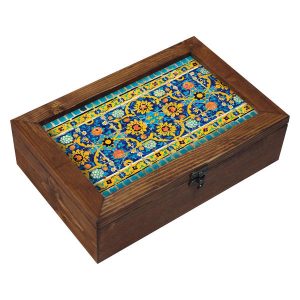 Persische Holz-Teebeutel-Organizer-Box mit Fächern Arya