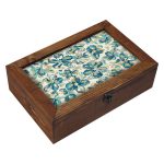 Persische Holz-Teebeutel-Organizer-Box mit Fächern Blauer Himmel