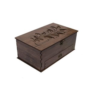 Holz-Teebeutel-Organizer-Box mit Fächern Braun