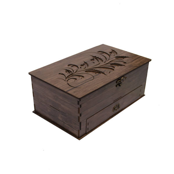 Holz-Teebeutelkästchen mit Fächern Braun
