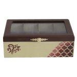Holz-Teebeutel-Organizer-Box mit Fächern Creme