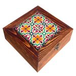 Persische Holz-Teebeutel-Organizer-Box mit Fächern Tara