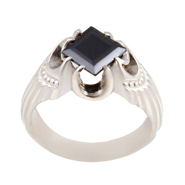 Persischer Hämatit Silberring Hadid Edelstein für Herren Mahan I