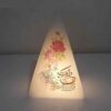 Islamische Pyramidensalzlampe handgefertigt mit Wa In Yakad Vers
