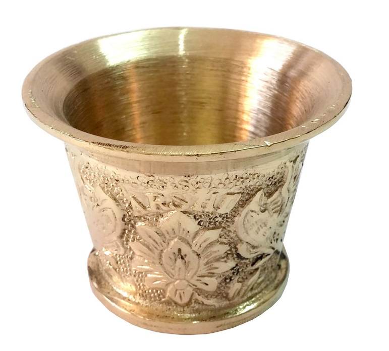 Messingmörser & Stößel mit traditionellem persischem Blumenmuster Flower