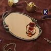 Persisches Messing-Teeserviertablett, Modell Spatz