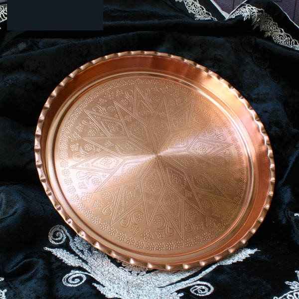 Persisches Kupfer-Serviertablett, traditionell gehämmert, Modell Golha