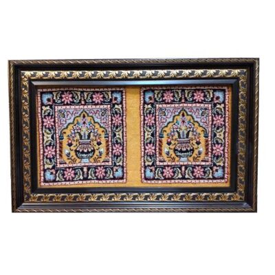 Handgeknüpfter persischer Wandteppich aus Tabriz mit Blumentopf-Motiv