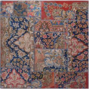 Vintage Persischer handgeknüpfter Patchwork-Teppich Hami