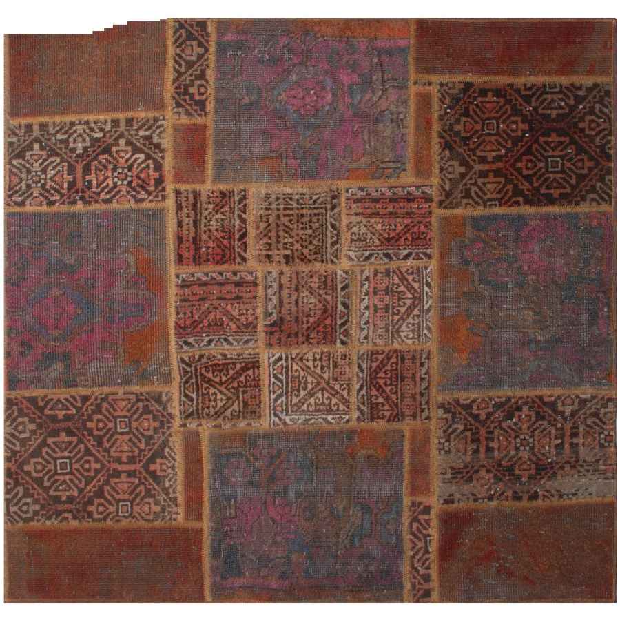 Vintage Persischer handgeknüpfter Patchwork-Teppich Lida