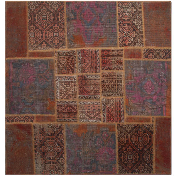 Vintage Persischer handgeknüpfter Patchwork-Teppich Lida