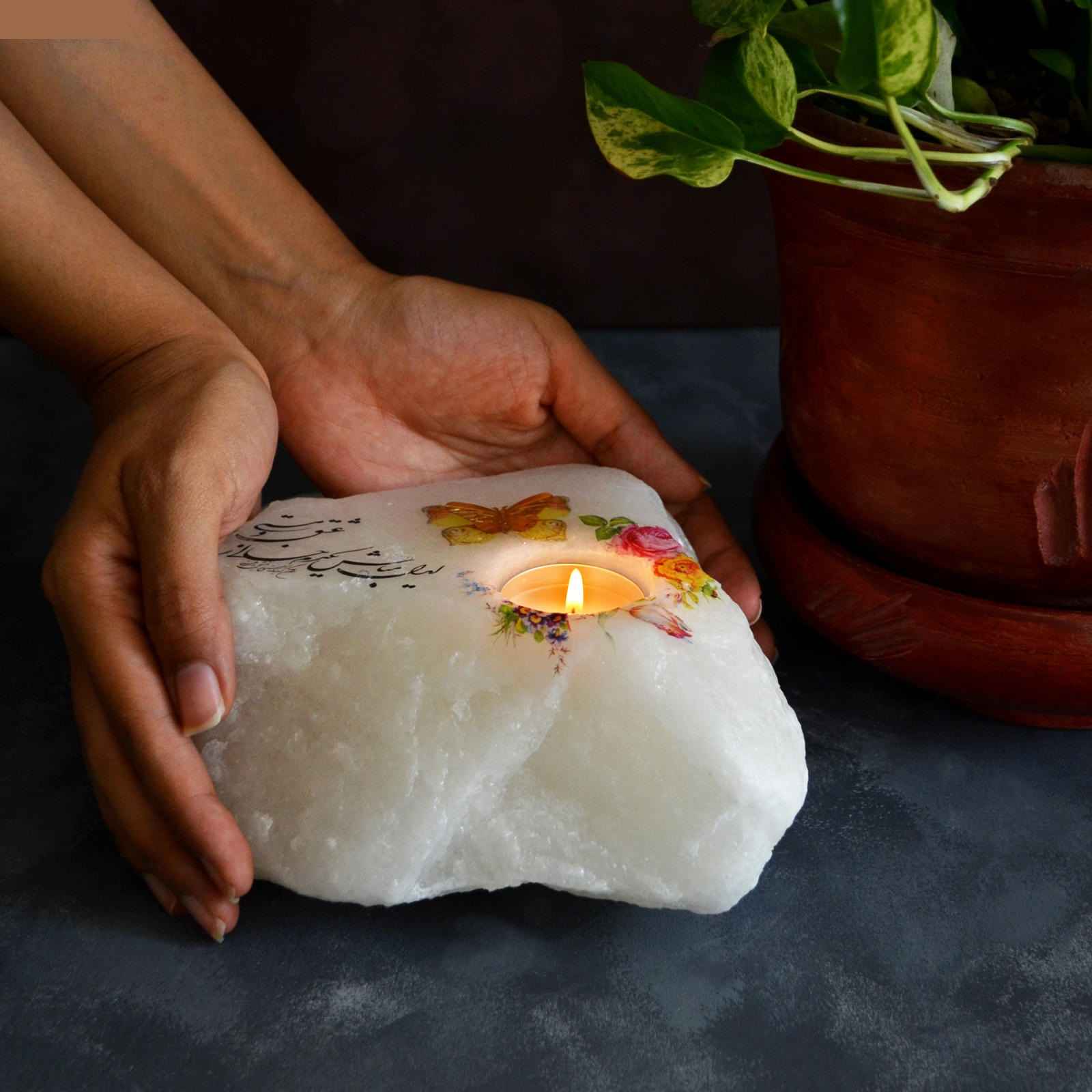 Persische Glow-Salzklemme – Handgefertigt mit Hafez-Gedicht-Kalligrafie (Eshgh)